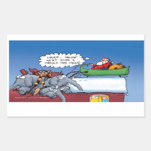 Pegatina Rectangular Elefantes de Santas Personalizados navideñas dive