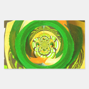 Pegatina Rectangular Elegancia dorada: bello arte rosa amarillo african