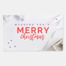 Elegant Merry Christmas Holiday Greeting Sticker