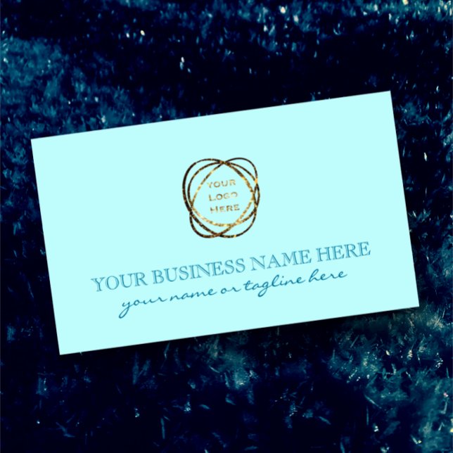 Pegatina Rectangular Elegante Aqua Turquoise Añadir Personalizado de lo (Personalize this fresh ice aqua teal sticker with your business logo and custom elegant script.)