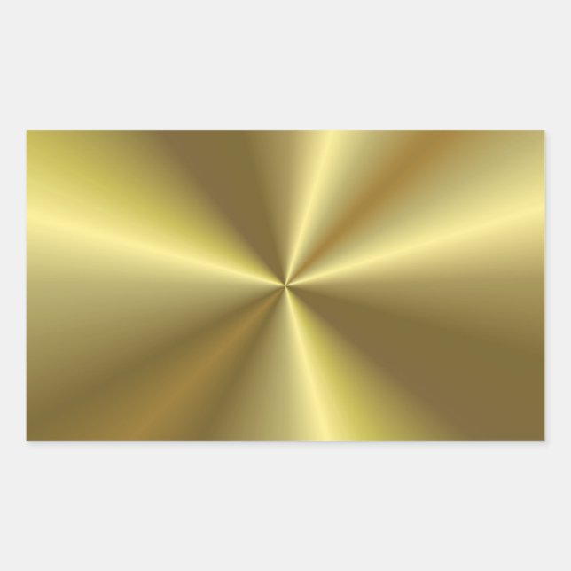 Pegatina Rectangular Elegante aspecto metálico dorado plantilla en blan (Anverso)