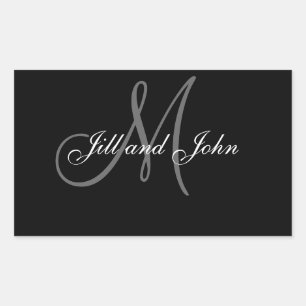 Pegatina Rectangular Elegante Boda Etiquetas de vino personalizadas