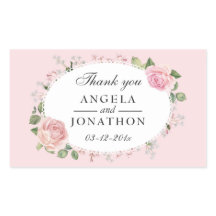 Elegante Boda rosa pálido de encaje floral gracias