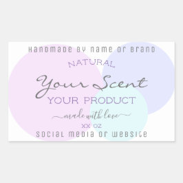 Pegatina Rectangular Elegante Colores Pastel Etiquetas de embalaje de p
