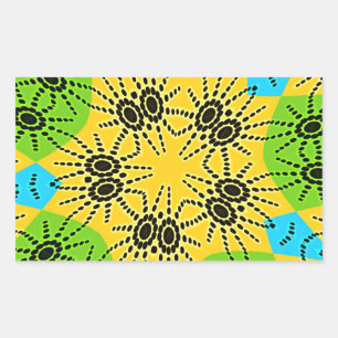 Pegatina Rectangular Elegante estilo araña de inspiración africana