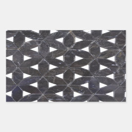 Pegatina Rectangular elegante flor gris mosaica de la vida Tile patrón