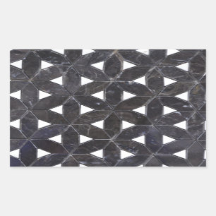 Pegatina Rectangular elegante flor gris mosaica de la vida Tile patrón