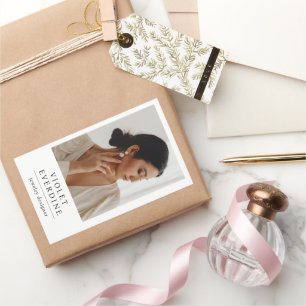 Pegatina Rectangular Elegante foto moderna de diseño de joyas