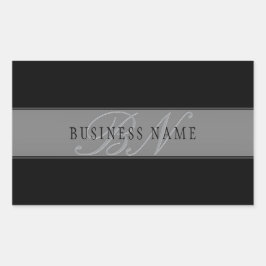 Pegatina Rectangular Elegante Guión Editable Nombre comercial/otro text