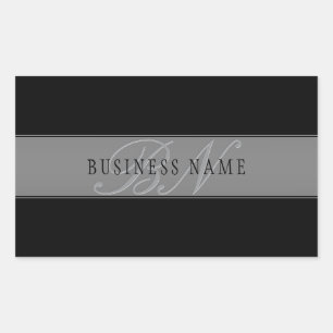 Pegatina Rectangular Elegante Guión Editable Nombre comercial/otro text