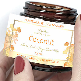 Pegatina Rectangular Elegante producto floral blanco Etiquetas de embal