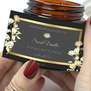 Pegatina Rectangular Elegante producto floral Etiquetas de embalaje de