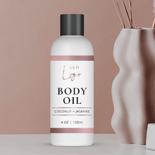 Pegatina Rectangular Elegante Rosa Oro 4 OZ Embalaje De Botella Cosméti