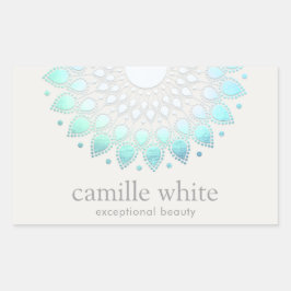 Pegatina Rectangular Elegante spa holístico Lotus y belleza