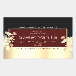 Pegatina Rectangular Elegantes etiquetas de productos borgoñeses marco 