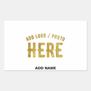 PEGATINA RECTANGULAR ELEGANTES PERSONALIZABLES BLANCOS MODERNOS VERIFIC
