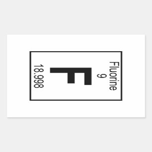 Pegatina Rectangular Elemento 009 - F - Fluorina (completa)