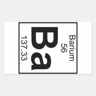 Pegatina Rectangular Elemento 056 - Ba - Barium (completo)