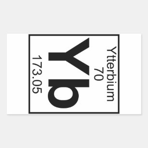 Pegatina Rectangular Elemento 070 - Yb - Ytterbium (Completo)