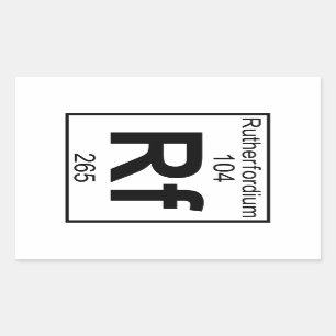 Pegatina Rectangular Elemento 104 - Rf - Rutherfordium (Completo)