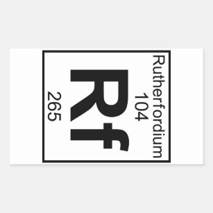 Pegatina Rectangular Elemento 104 - Rf - Rutherfordium (lleno)