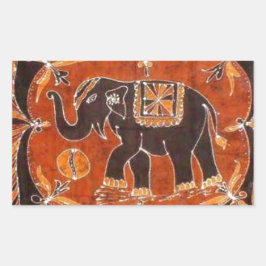 Pegatina Rectangular Elephant Batik
