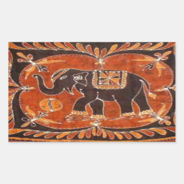 Pegatina Rectangular Elephant Batik