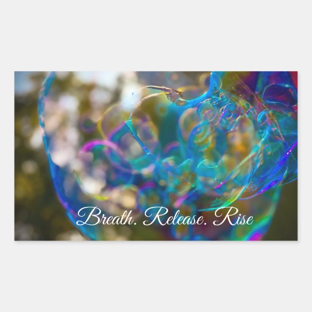 Pegatina Rectangular Elevarse como una burbuja (stickers) (Anverso)