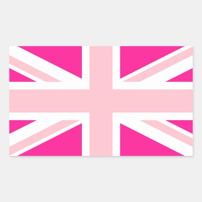 Pegatina Rectangular Elige tus colores Union Jack (Anverso)
