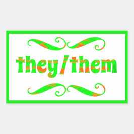 Pegatina Rectangular Ellos Son Baños Verdes