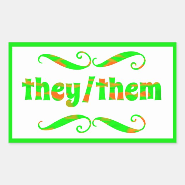 Pegatina Rectangular Ellos Son Baños Verdes (Anverso)