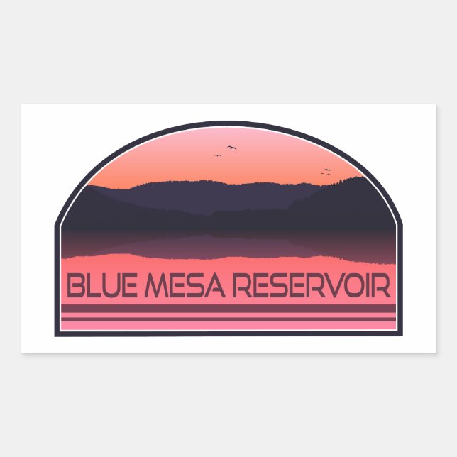 Pegatina Rectangular Embalse de Blue Mesa (Anverso)