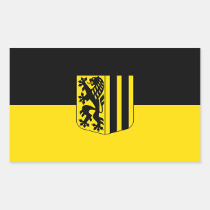 Pegatina Rectangular emblema de Dresde bandera de Alemania símbolo escu