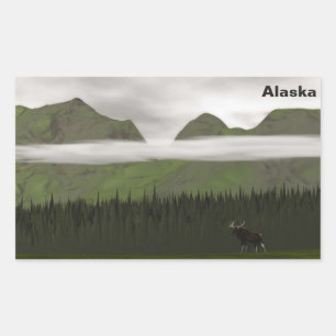 Pegatina Rectangular Emerald Alaska