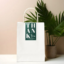 Emerald Green Bold Simple Gracias Favor De La Boda