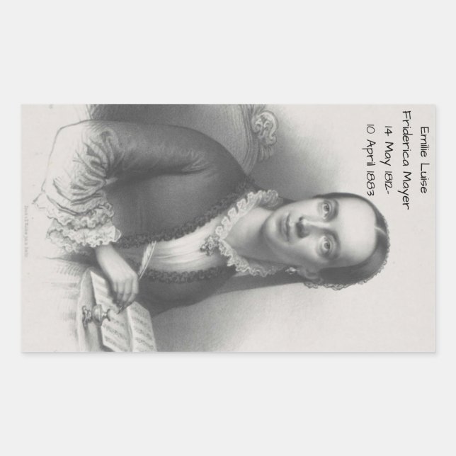 Pegatina Rectangular Emilie Luise Friderica Mayer (Anverso)