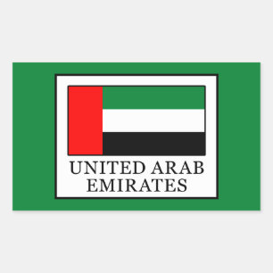 Pegatina Rectangular Emiratos Árabes Unidos
