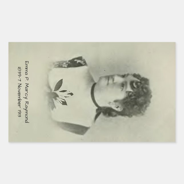 Pegatina Rectangular Emma P. Marcy Raymond (Anverso)