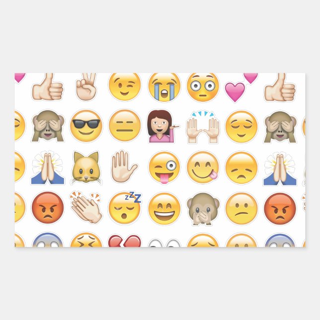 Pegatina Rectangular emoji (Anverso)