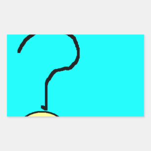 Pegatina Rectangular Emoji con interrogantes sonrientes felices, arte i