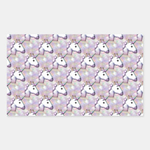 Pegatina Rectangular emoji de holograma unicornio
