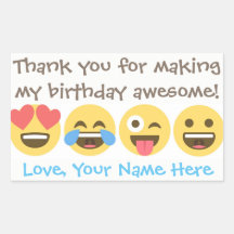 Emoji de personalizable Gracias Pegatinas - Caras
