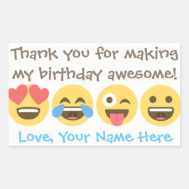 Pegatina Rectangular Emoji de personalizable Gracias Pegatinas - Caras 