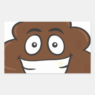 Pegatina Rectangular emoji de poop divertida