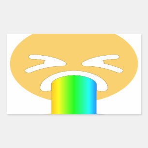 Pegatina Rectangular emoji de puke arco iris