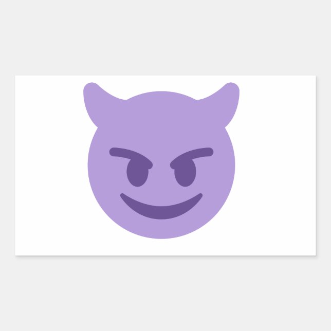 Pegatina Rectangular emoji del diablo (Anverso)