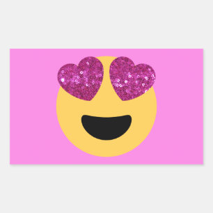 Pegatina Rectangular emoji del ojo del corazón