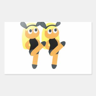 Pegatina Rectangular emoji gemela