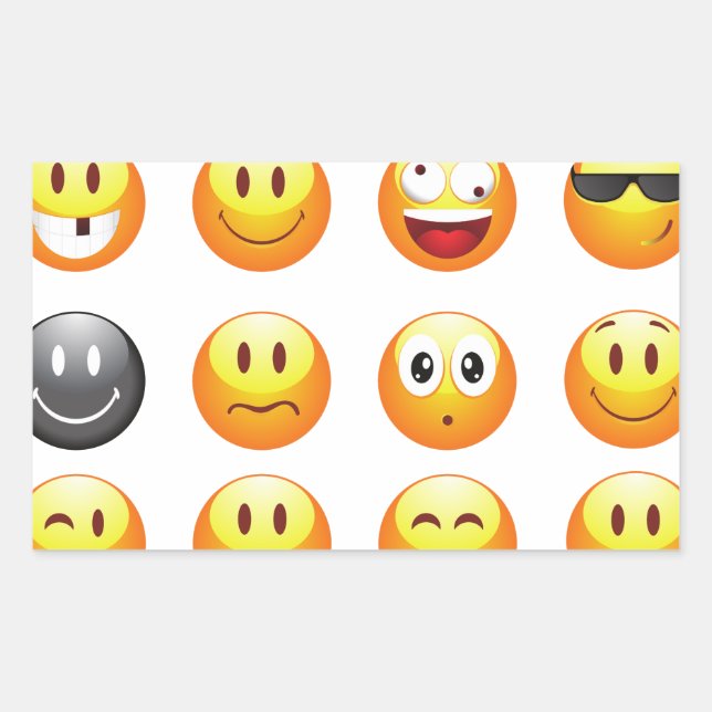 Pegatina Rectangular emojis (Anverso)