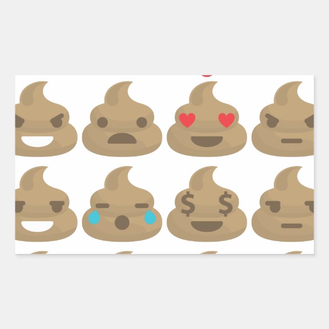 Pegatina Rectangular emojis de poop (Anverso)